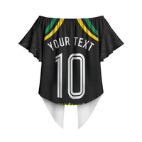 Personalized Jamaica Kingsmen Off Shoulder Wrap Waist Top Caribbean Cricket Royal Warrior King Mascot