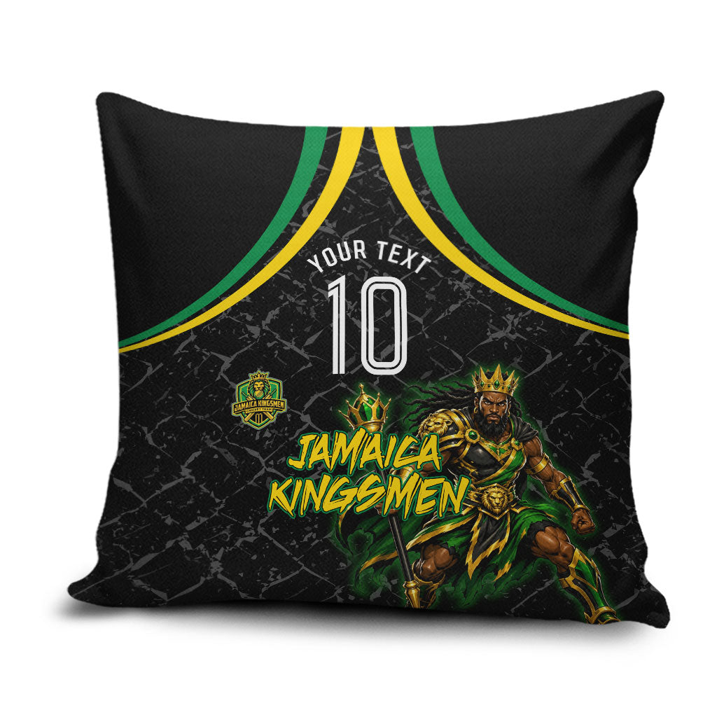 Personalized Jamaica Kingsmen Pillow Cover Caribbean Cricket Royal Warrior King Mascot