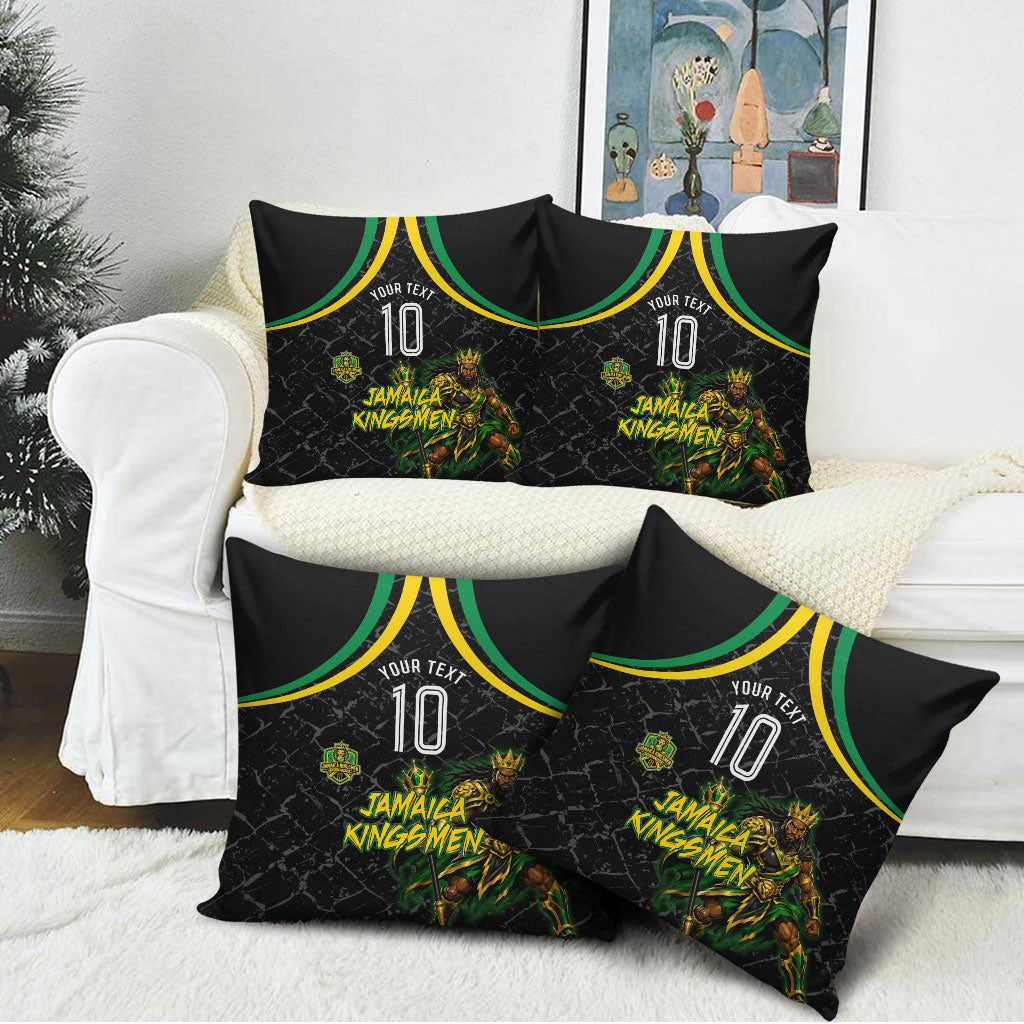 Personalized Jamaica Kingsmen Pillow Cover Caribbean Cricket Royal Warrior King Mascot