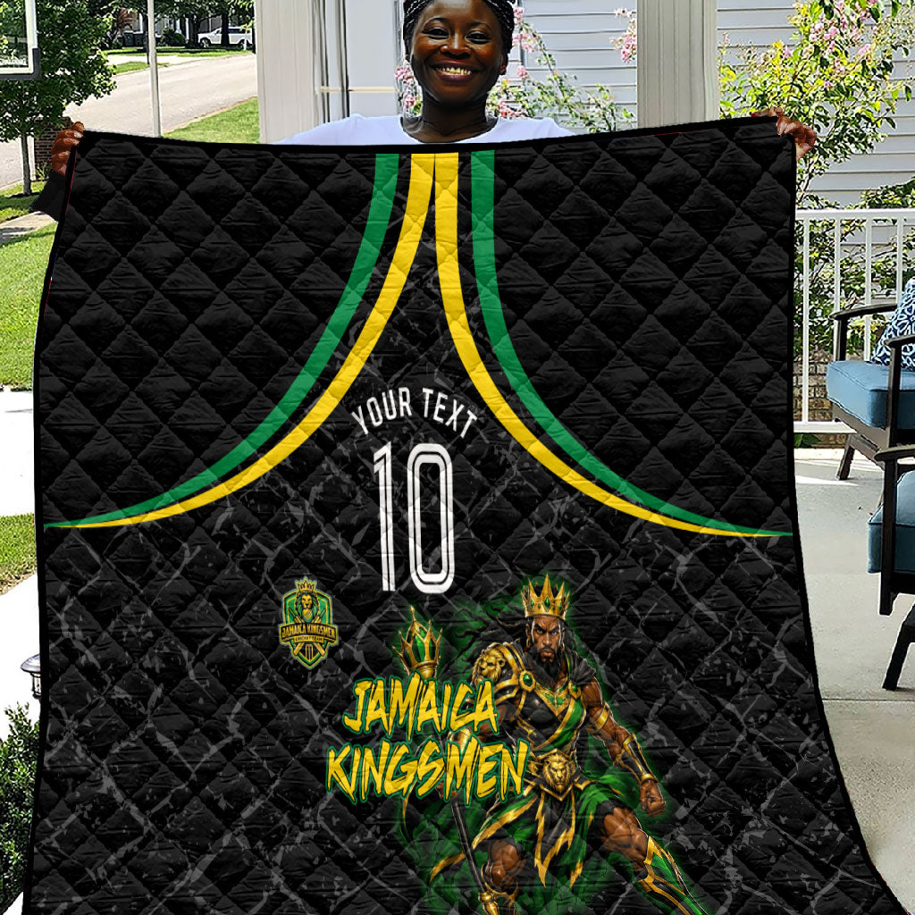 Personalized Jamaica Kingsmen Quilt Caribbean Cricket Royal Warrior King Mascot