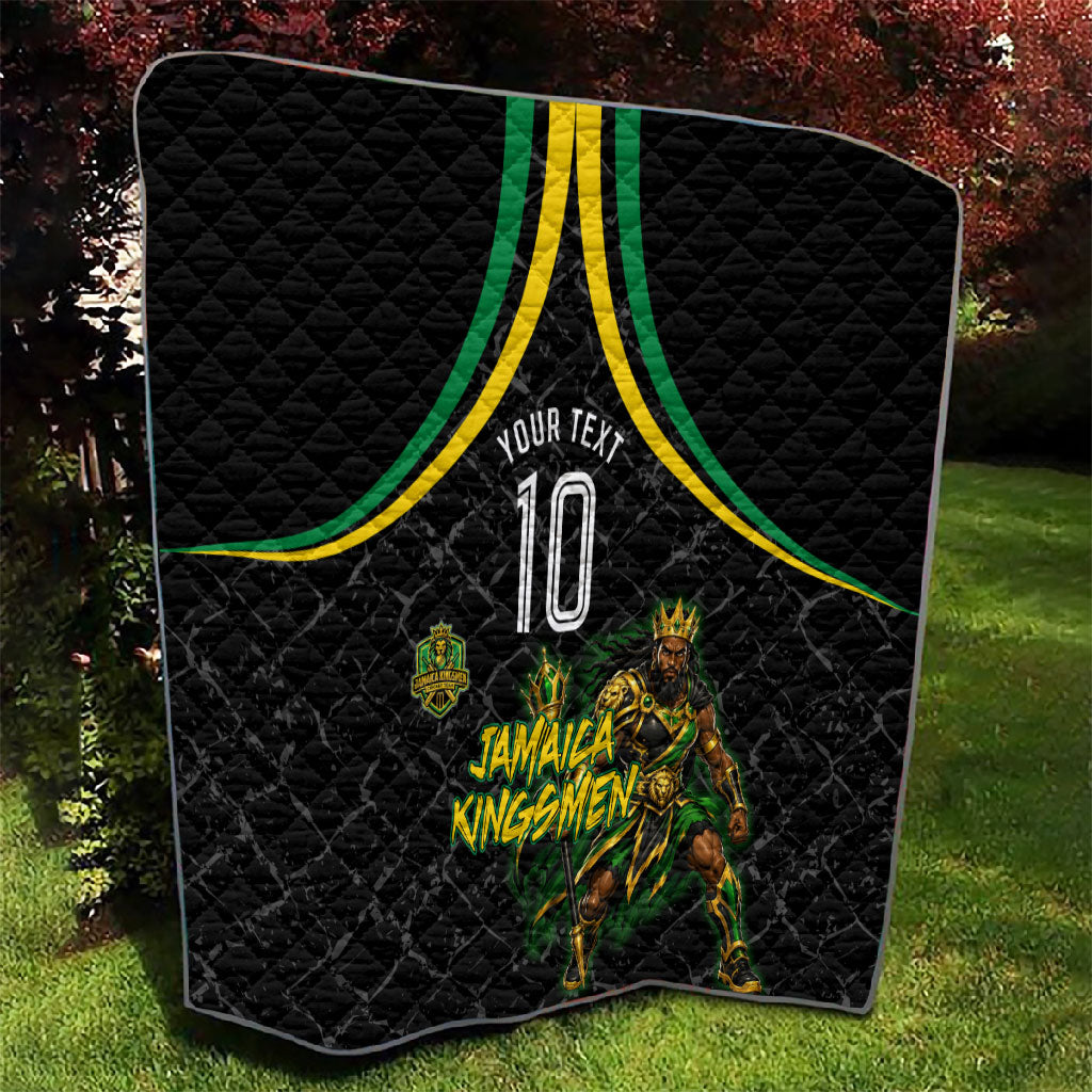 Personalized Jamaica Kingsmen Quilt Caribbean Cricket Royal Warrior King Mascot
