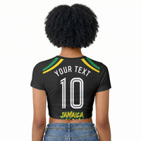 Personalized Jamaica Kingsmen Raglan Cropped T shirt Caribbean Cricket Royal Warrior King Mascot