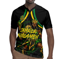 Personalized Jamaica Kingsmen Rugby Jersey Caribbean Cricket Royal Warrior King Mascot