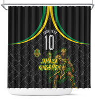 Personalized Jamaica Kingsmen Shower Curtain Caribbean Cricket Royal Warrior King Mascot