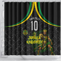 Personalized Jamaica Kingsmen Shower Curtain Caribbean Cricket Royal Warrior King Mascot