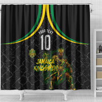 Personalized Jamaica Kingsmen Shower Curtain Caribbean Cricket Royal Warrior King Mascot