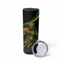 Personalized Jamaica Kingsmen Skinny Tumbler Caribbean Cricket Royal Warrior King Mascot