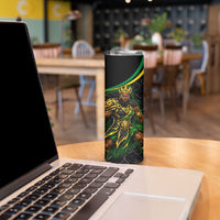 Personalized Jamaica Kingsmen Skinny Tumbler Caribbean Cricket Royal Warrior King Mascot