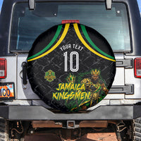 Personalized Jamaica Kingsmen Spare Tire Cover Caribbean Cricket Royal Warrior King Mascot
