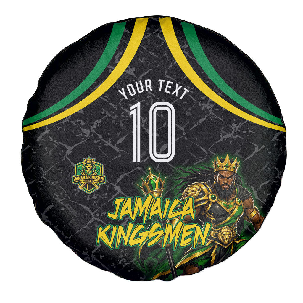 Personalized Jamaica Kingsmen Spare Tire Cover Caribbean Cricket Royal Warrior King Mascot