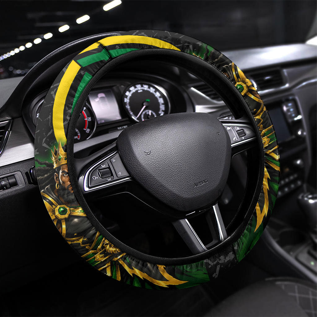 Jamaica Kingsmen Steering Wheel Cover Caribbean Cricket Royal Warrior King Mascot