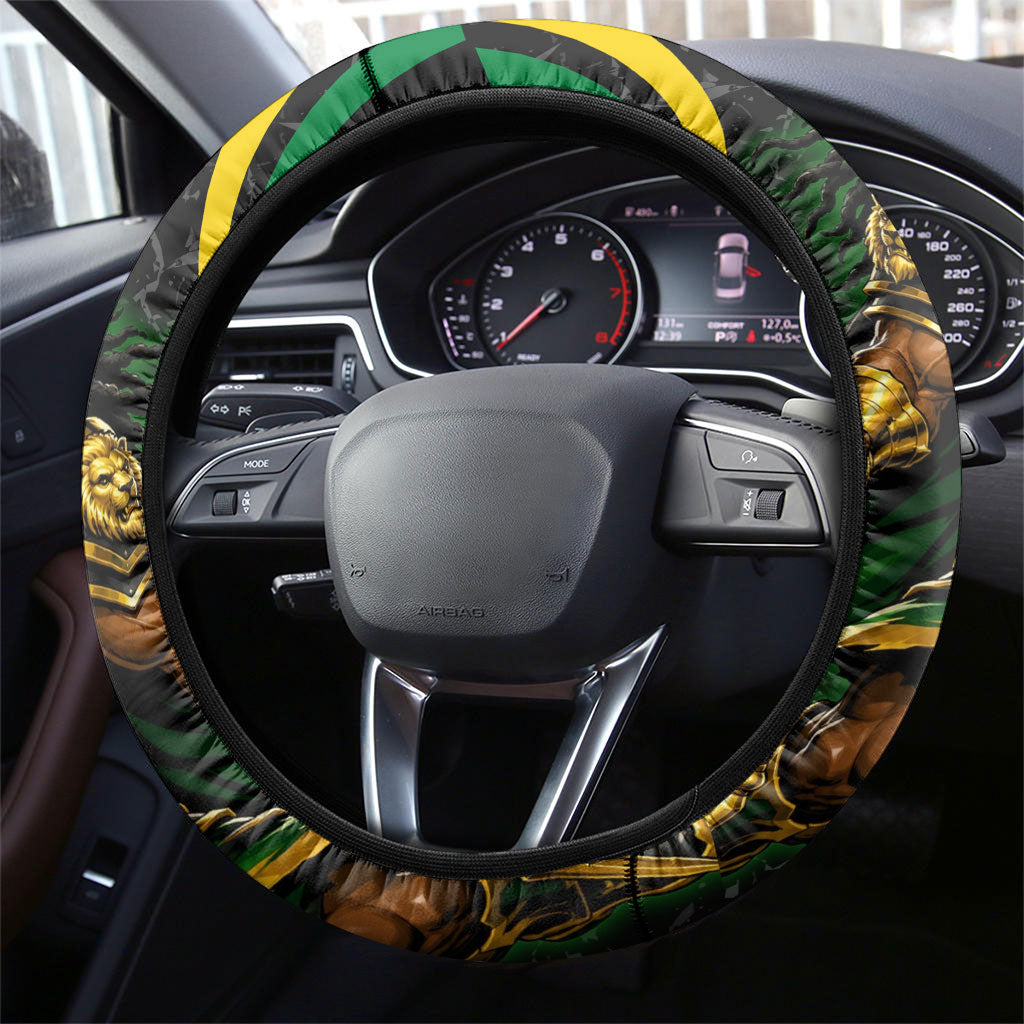Jamaica Kingsmen Steering Wheel Cover Caribbean Cricket Royal Warrior King Mascot