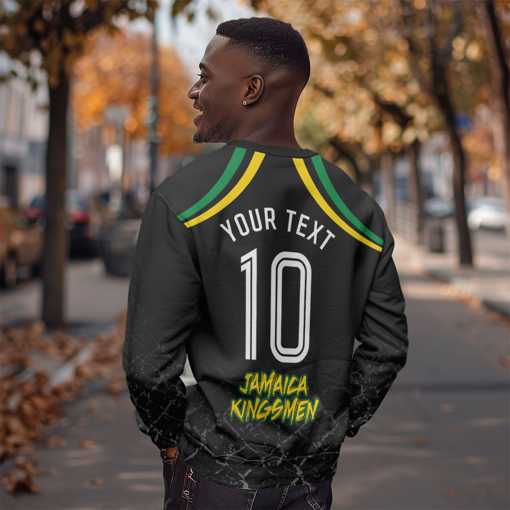 Personalized Jamaica Kingsmen Sweatshirt Caribbean Cricket Royal Warrior King Mascot