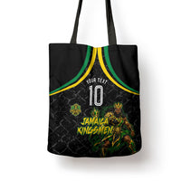 Personalized Jamaica Kingsmen Tote Bag Caribbean Cricket Royal Warrior King Mascot