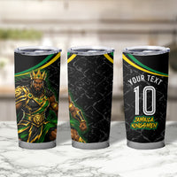 Personalized Jamaica Kingsmen Tumbler Cup Caribbean Cricket Royal Warrior King Mascot
