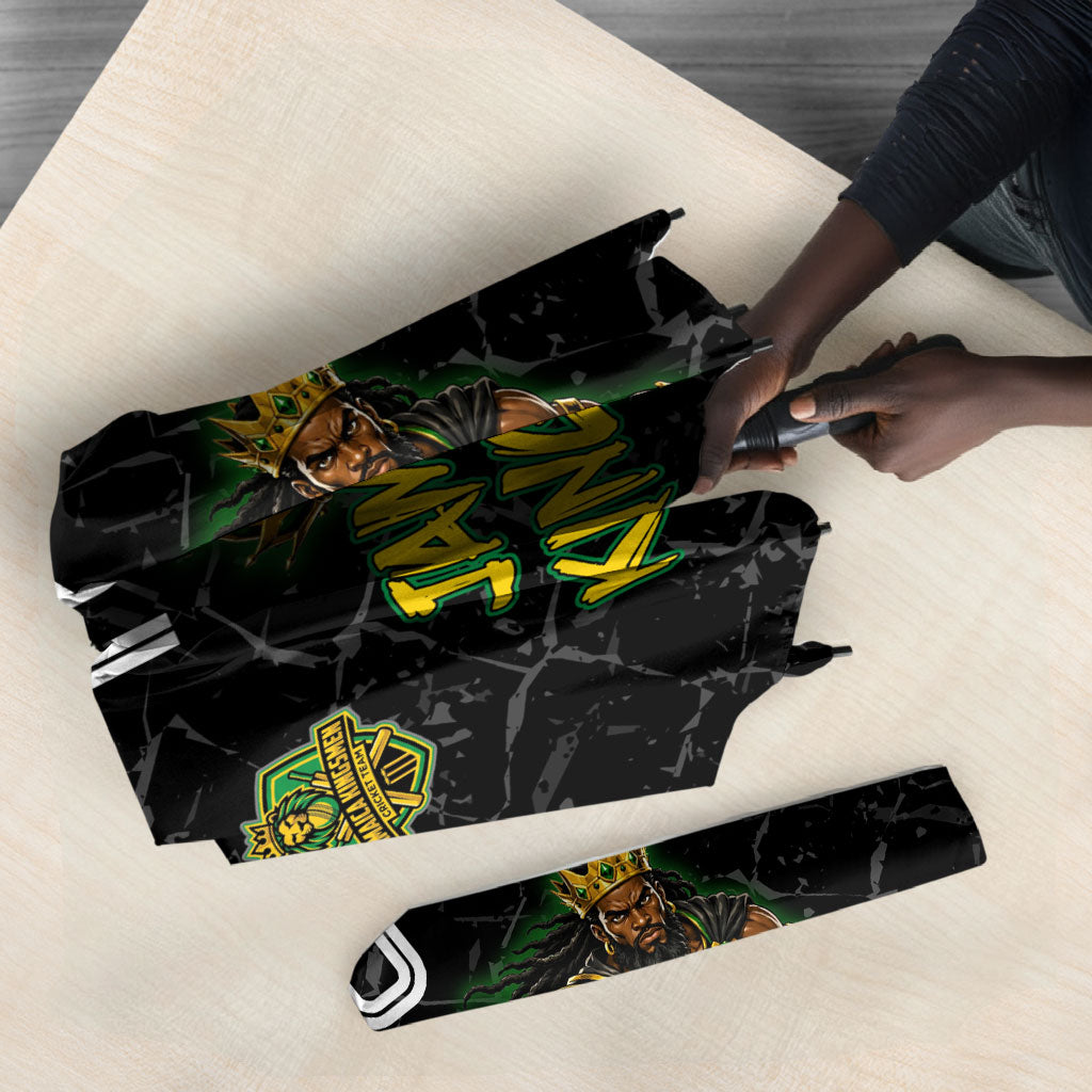 Personalized Jamaica Kingsmen Umbrella Caribbean Cricket Royal Warrior King Mascot
