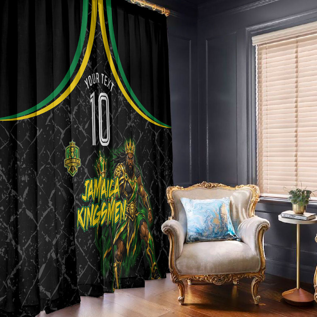 Personalized Jamaica Kingsmen Window Curtain Caribbean Cricket Royal Warrior King Mascot