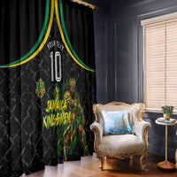 Personalized Jamaica Kingsmen Window Curtain Caribbean Cricket Royal Warrior King Mascot