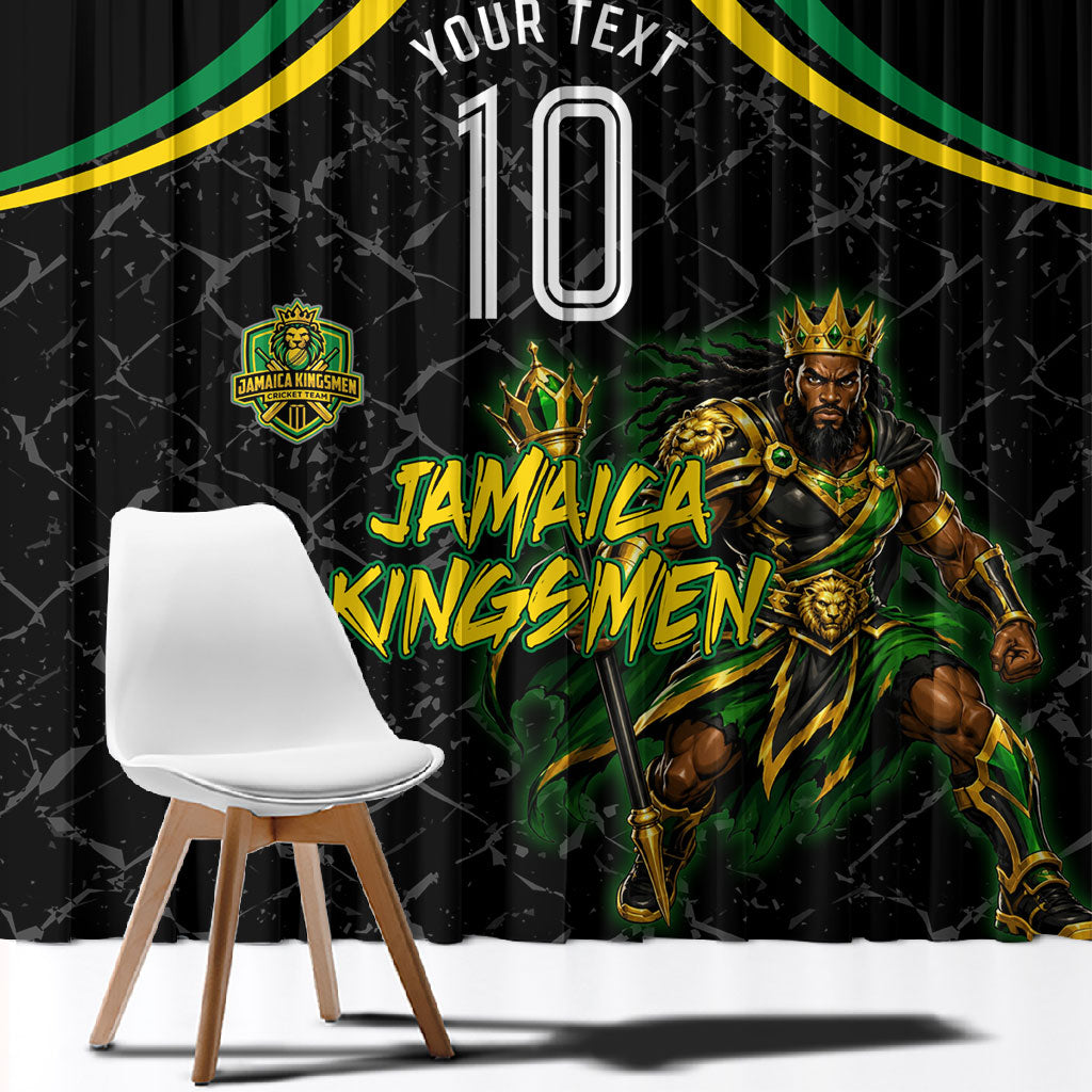 Personalized Jamaica Kingsmen Window Curtain Caribbean Cricket Royal Warrior King Mascot