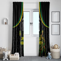 Personalized Jamaica Kingsmen Window Curtain Caribbean Cricket Royal Warrior King Mascot