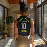 Personalized Jamaica Kingsmen Women Sleeveless Polo Shirt Caribbean Cricket Royal Warrior King Mascot
