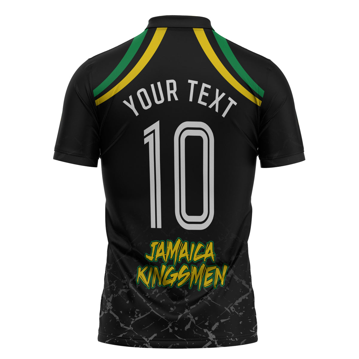 Personalized Jamaica Kingsmen Zipper Polo Shirt Caribbean Cricket Royal Warrior King Mascot