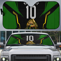 Personalized Jamaica Cricket Lion Mascot Auto Sun Shade Kingsmen Royal King Batsman Sport