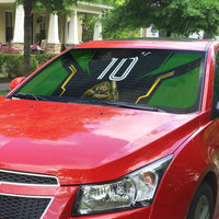 Personalized Jamaica Cricket Lion Mascot Auto Sun Shade Kingsmen Royal King Batsman Sport
