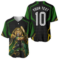 Personalized Jamaica Cricket Lion Mascot Baseball Jersey Kingsmen Royal King Batsman Sport