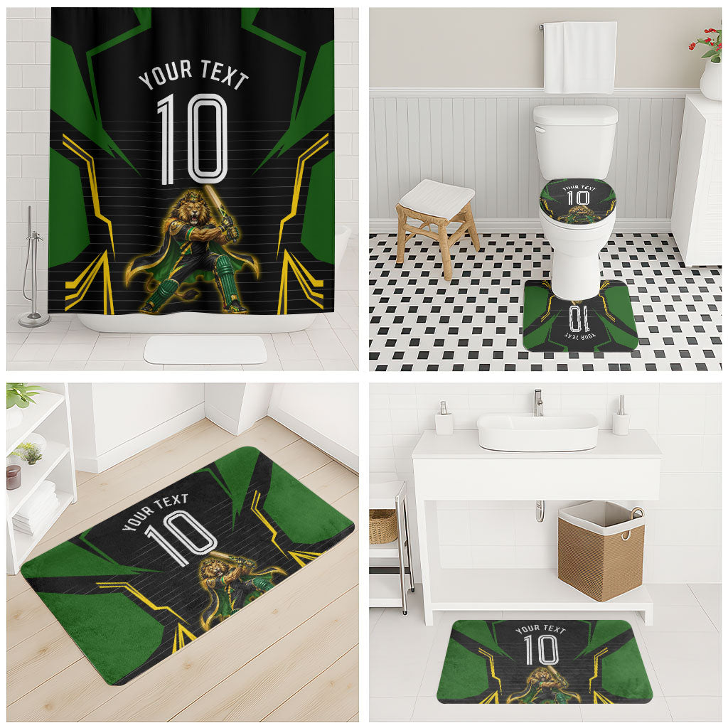 Personalized Jamaica Cricket Lion Mascot Bathroom Set Kingsmen Royal King Batsman Sport