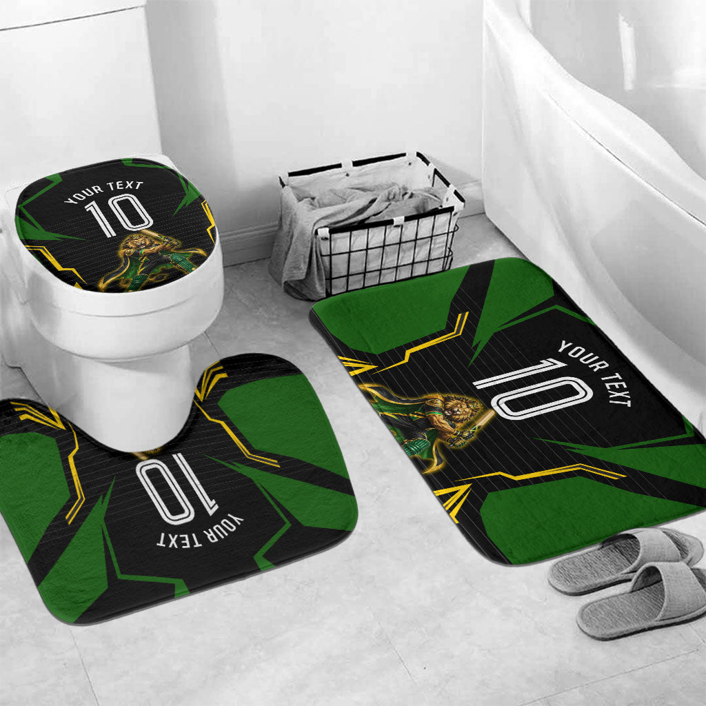 Personalized Jamaica Cricket Lion Mascot Bathroom Set Kingsmen Royal King Batsman Sport