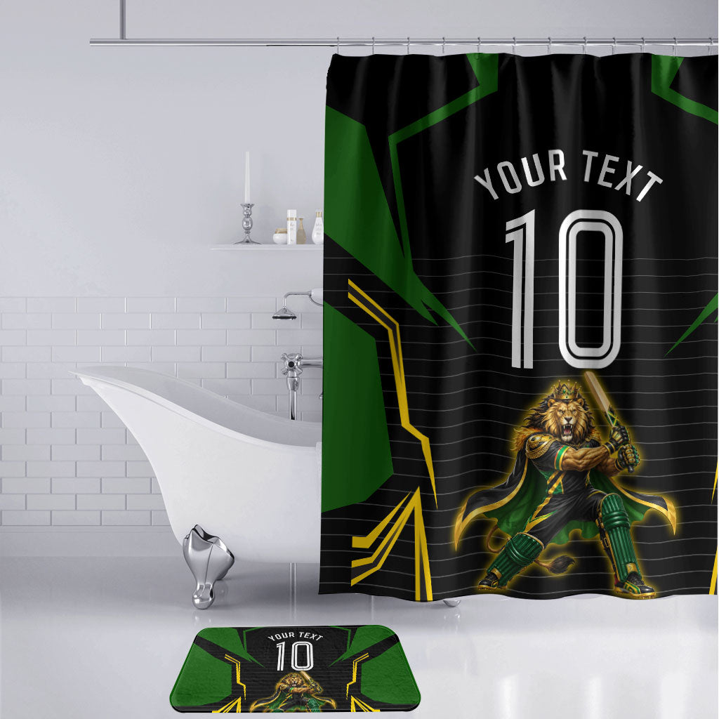 Personalized Jamaica Cricket Lion Mascot Bathroom Set Kingsmen Royal King Batsman Sport