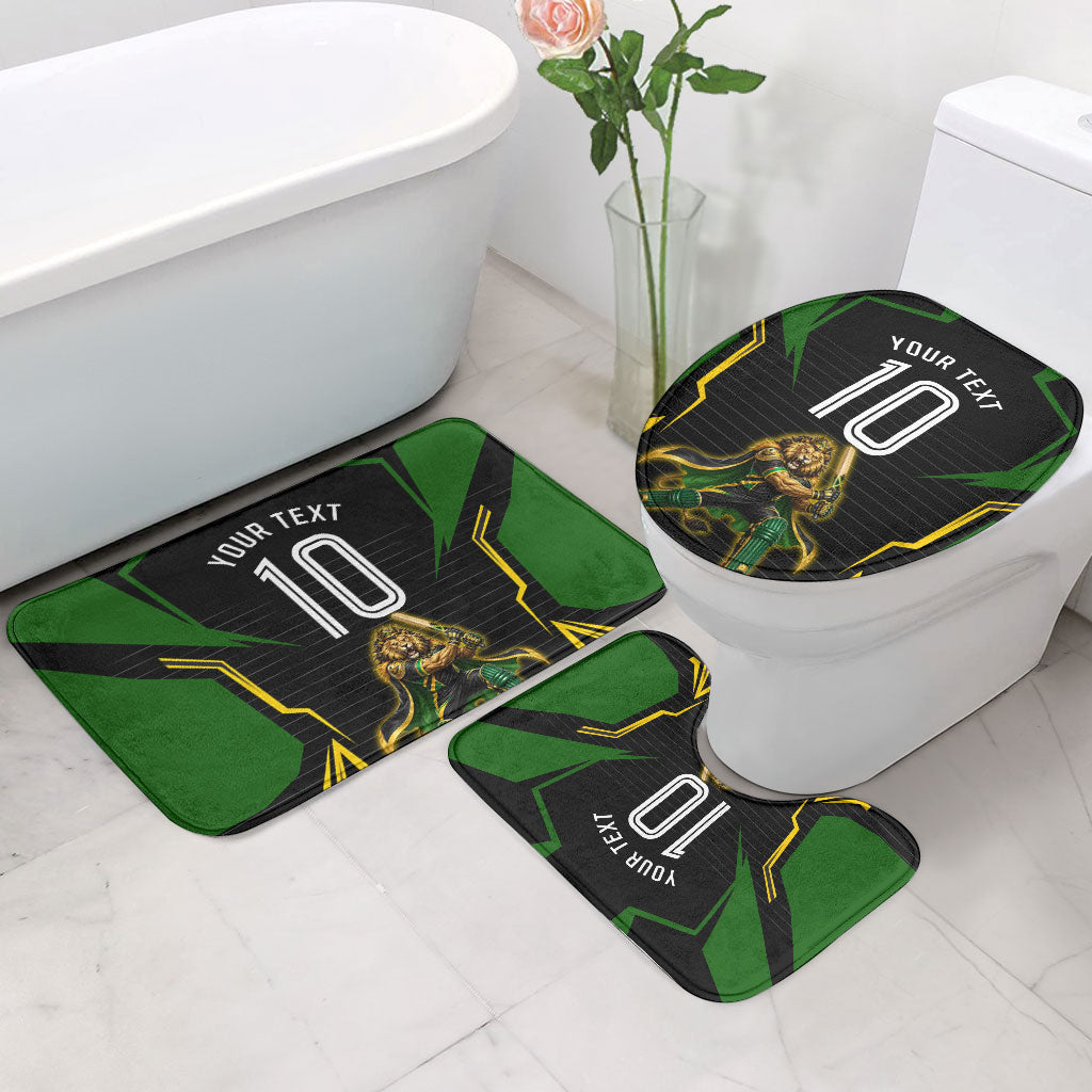 Personalized Jamaica Cricket Lion Mascot Bathroom Set Kingsmen Royal King Batsman Sport