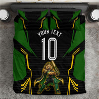 Personalized Jamaica Cricket Lion Mascot Bedding Set Kingsmen Royal King Batsman Sport