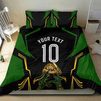 Personalized Jamaica Cricket Lion Mascot Bedding Set Kingsmen Royal King Batsman Sport