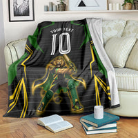 Personalized Jamaica Cricket Lion Mascot Blanket Kingsmen Royal King Batsman Sport
