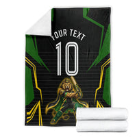 Personalized Jamaica Cricket Lion Mascot Blanket Kingsmen Royal King Batsman Sport