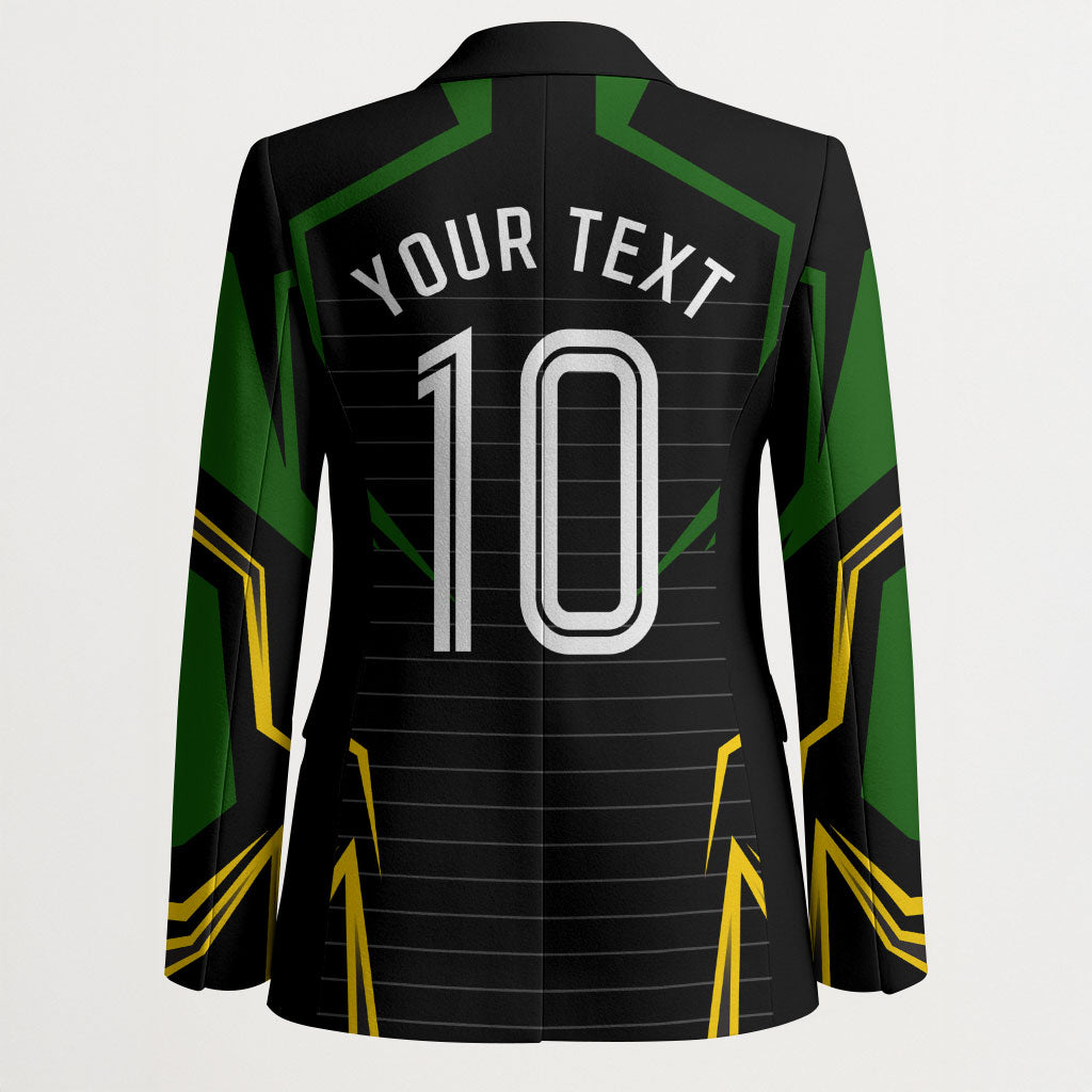 Personalized Jamaica Cricket Lion Mascot Blazer Kingsmen Royal King Batsman Sport