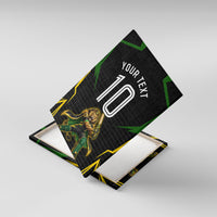 Personalized Jamaica Cricket Lion Mascot Canvas Wall Art Kingsmen Royal King Batsman Sport
