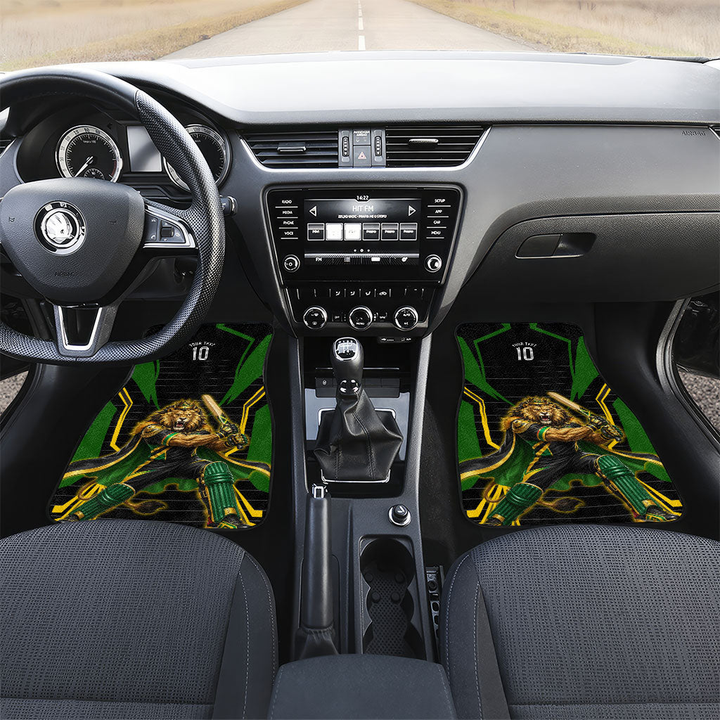 Personalized Jamaica Cricket Lion Mascot Car Mats Kingsmen Royal King Batsman Sport