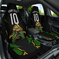 Personalized Jamaica Cricket Lion Mascot Car Seat Cover Kingsmen Royal King Batsman Sport