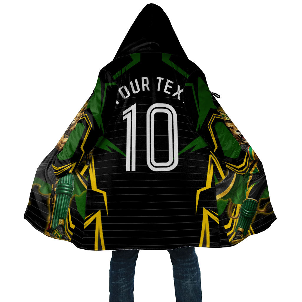 Personalized Jamaica Cricket Lion Mascot Cloak Kingsmen Royal King Batsman Sport