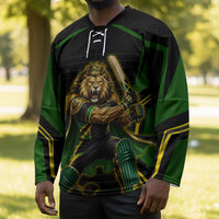 Personalized Jamaica Cricket Lion Mascot Hockey Jersey Kingsmen Royal King Batsman Sport