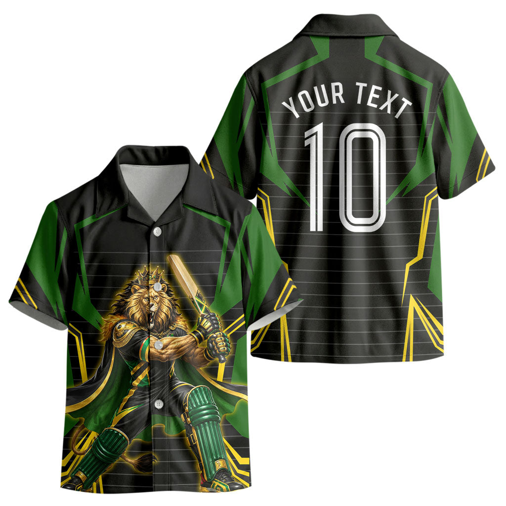 Personalized Jamaica Cricket Lion Mascot Kid Hawaiian Shirt Kingsmen Royal King Batsman Sport