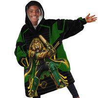 Personalized Jamaica Cricket Lion Mascot Kid Wearable Blanket Hoodie Kingsmen Royal King Batsman Sport