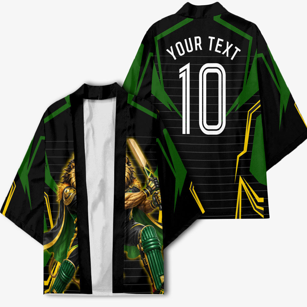 Personalized Jamaica Cricket Lion Mascot Kimono Kingsmen Royal King Batsman Sport