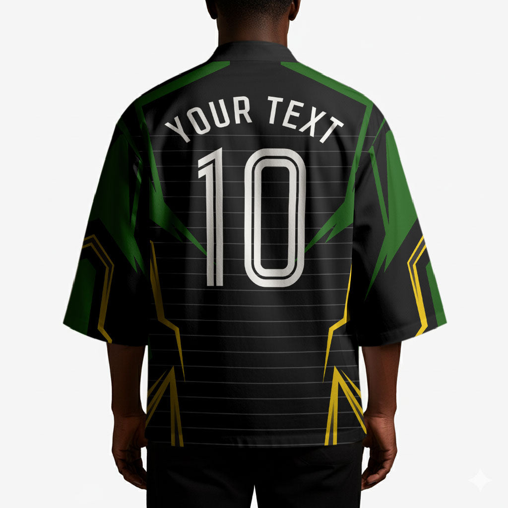 Personalized Jamaica Cricket Lion Mascot Kimono Kingsmen Royal King Batsman Sport
