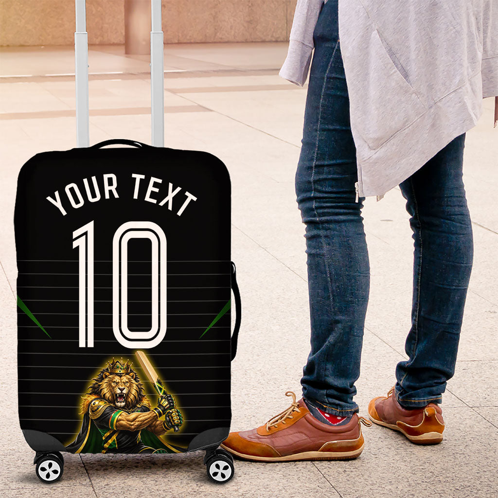 Personalized Jamaica Cricket Lion Mascot Luggage Cover Kingsmen Royal King Batsman Sport