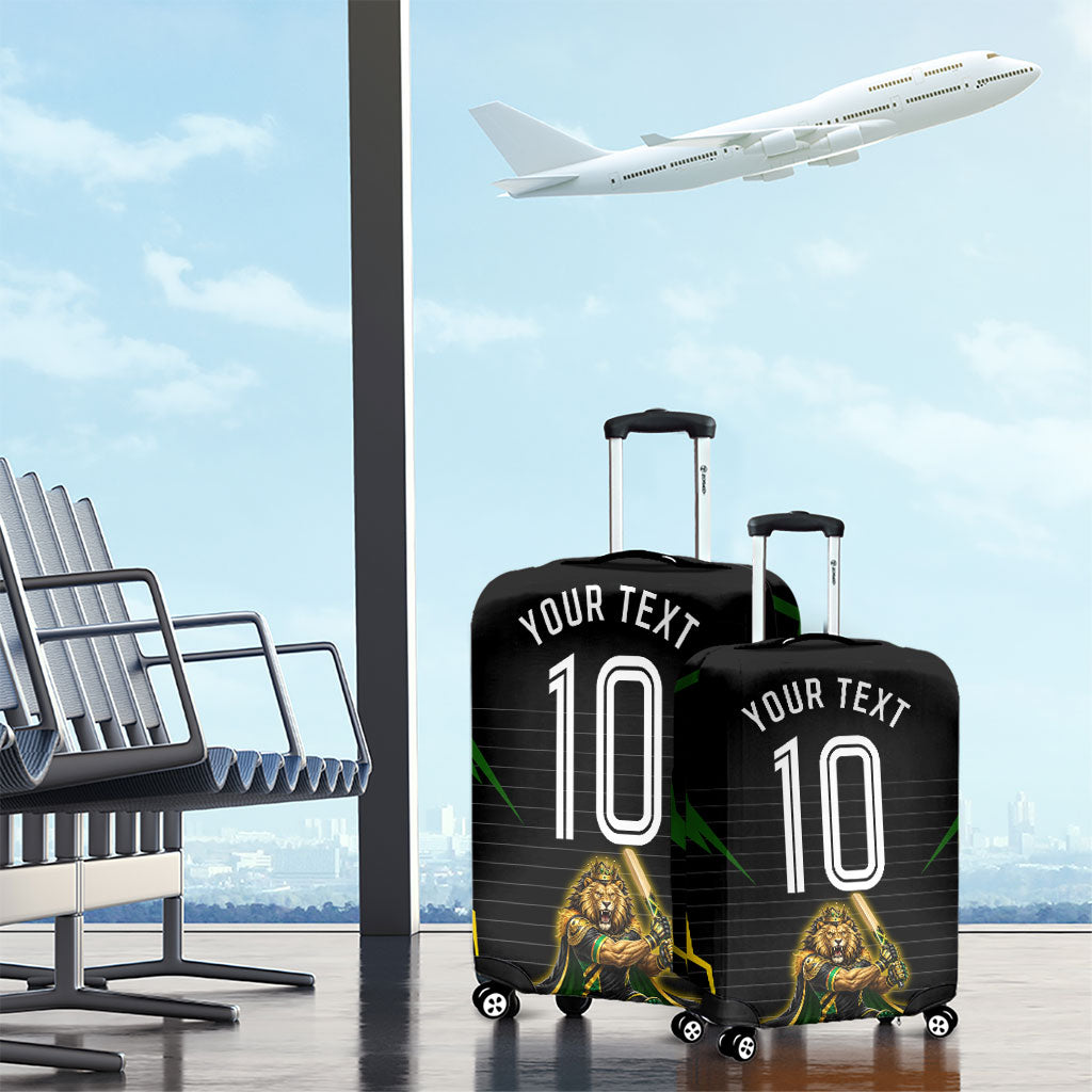 Personalized Jamaica Cricket Lion Mascot Luggage Cover Kingsmen Royal King Batsman Sport