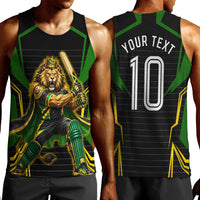 Personalized Jamaica Cricket Lion Mascot Men Tank Top Kingsmen Royal King Batsman Sport